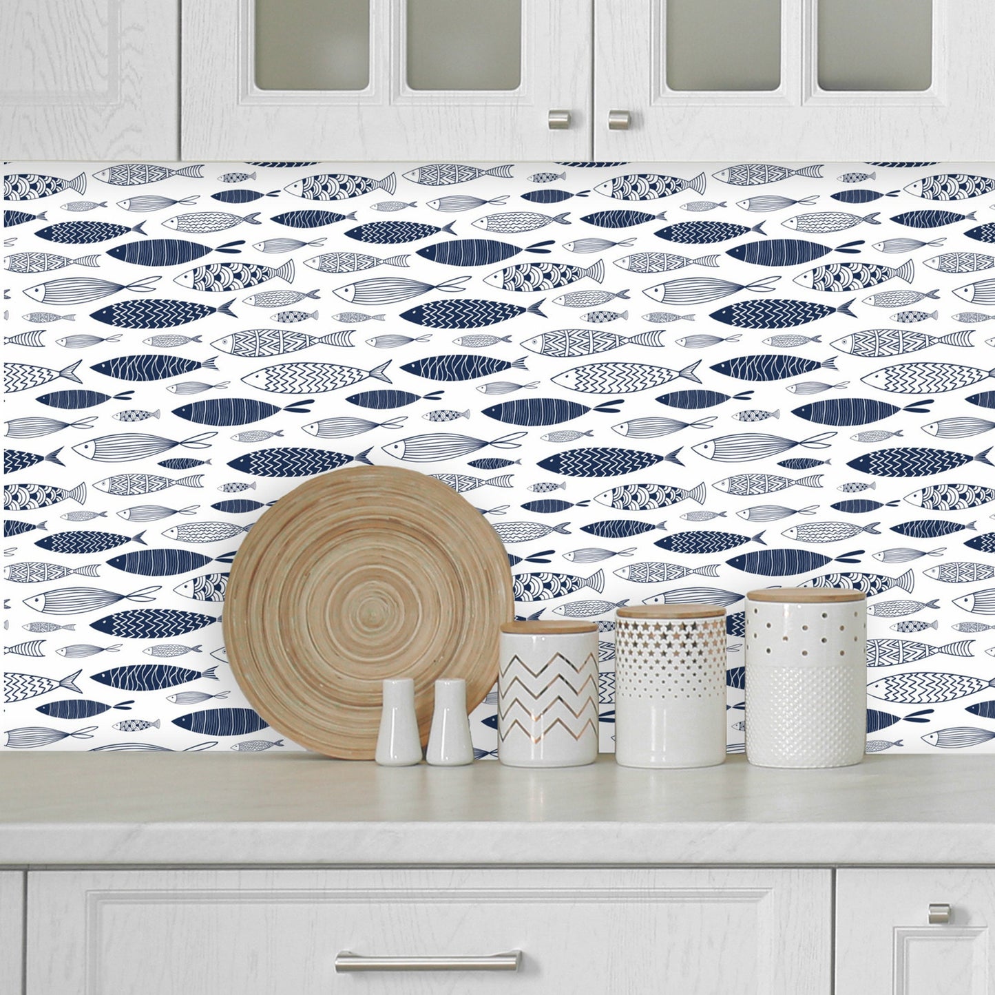 Coastal Wallpaper with Fish