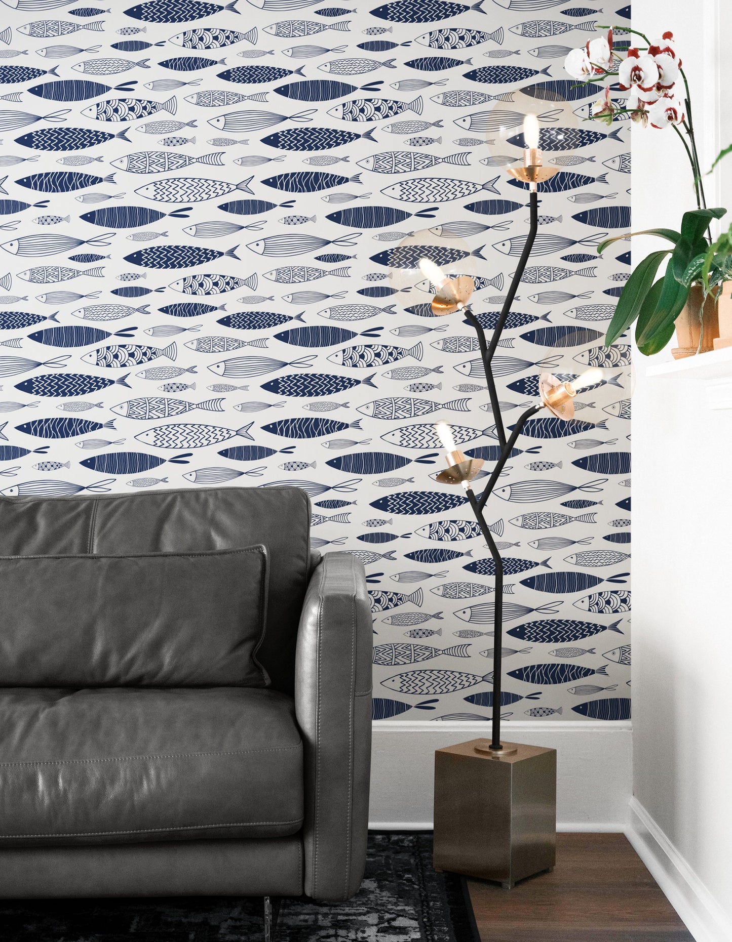 Coastal Wallpaper with Fish